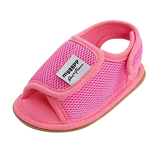 EnJoCho Baby Sport Shoes Baby Girls Rubber Mesh Non-Slip Boys Sandals Flat Shoes Shoes Soft Sole Walking Baby Shoes (Hot Pink, 12-12M)