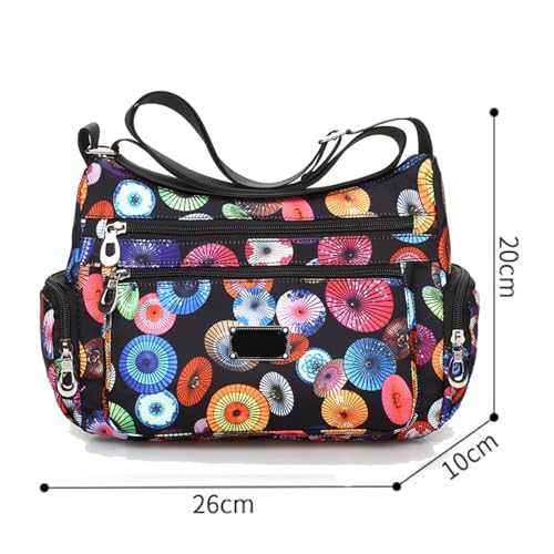 Shoulder bag Durable Printed Shoulder Bag Stylish Flower Pattern with Multiple Pockets2
