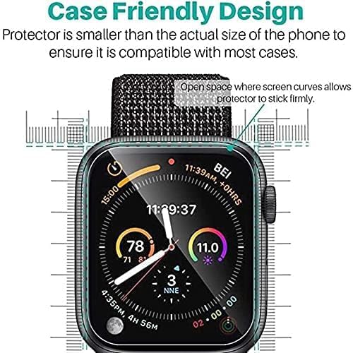 Image of AACL 2 Pack Membrane For Apple Watch Series 4 / Series 5 / Series 6 / Watch SE2 /Watch SE3 44mm Full Screen Coverage Flexible Watch Screen Protector with Easy Installation Kit