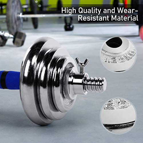 DISUPPO Halters set verstelbare fitnessvrije halterhalters met verbindingsstang voor sportschool work-out thuistraining… - Afbeelding 3