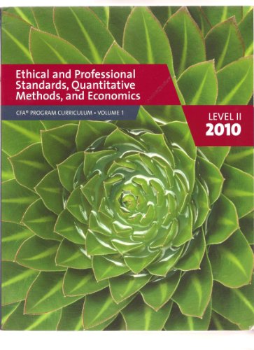CFA PROGRAM CURRICULUM VOLUME 1 LEVEL II 2010 E... 0558160239 Book Cover