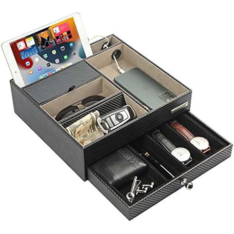 JackCubeDesign Black Leather Storage Organiser Cover