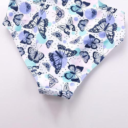 Teen Girls One Piece Cutout Swimsuits One Shoulder Ruffle Bathing Suit Girl Butterfly Tropical Print Beach Swimwear3