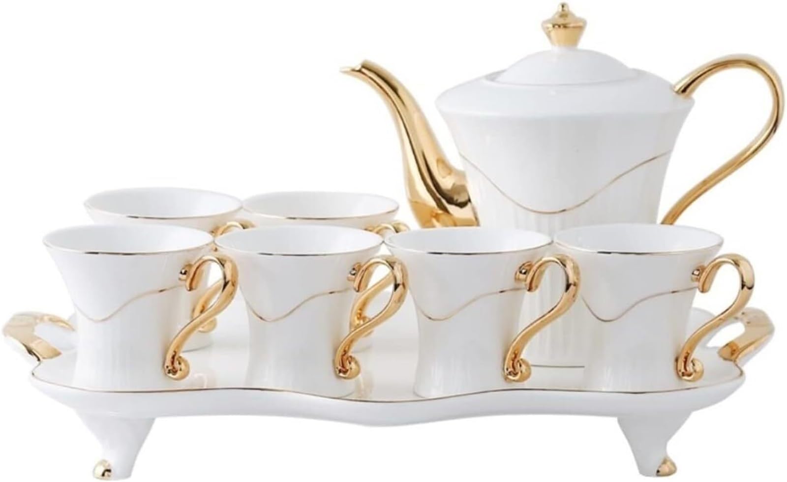 8-częściowy zestaw obiadowy porcelanowy emaliowany kubek do herbaty z tacą na kawę, zestaw do herbaty zestaw do herbaty, zestaw do kawy