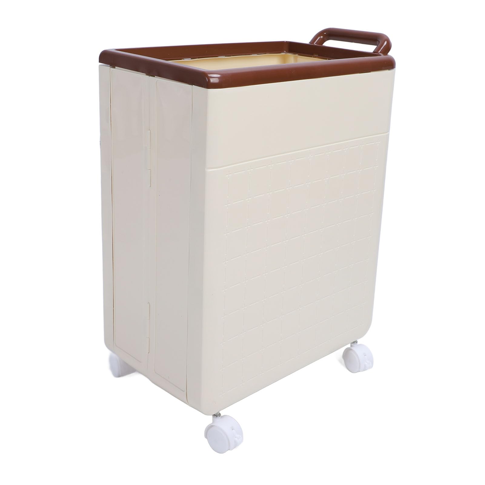 Yoga Matte Aufbewahrung Korb, Faltbarer Wäsche Korb mit Rädern, Aufbewahrung Behälter für Yoga Matte Sportgeräte Schmutzige Kleidung Spielzeug Feder Bälle Regenschirme, für (Beige) Baumarkt