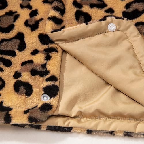 Girls Lightweight Leopard Fleece Vest Winter Thick Button Down Jacket Cozy Gilet4
