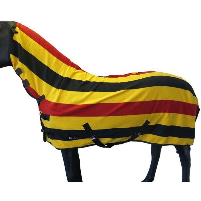 Horse Printed Cooler Fleece Rug - Pony Lightweight Breathable Travel Rug with Standard Neck - Protective Winter Riding Sheet for Fields Yard And Stable