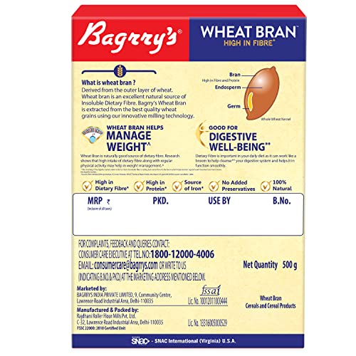 Image of Bagrry's Wheat Bran Box, 500g - Pack of 2