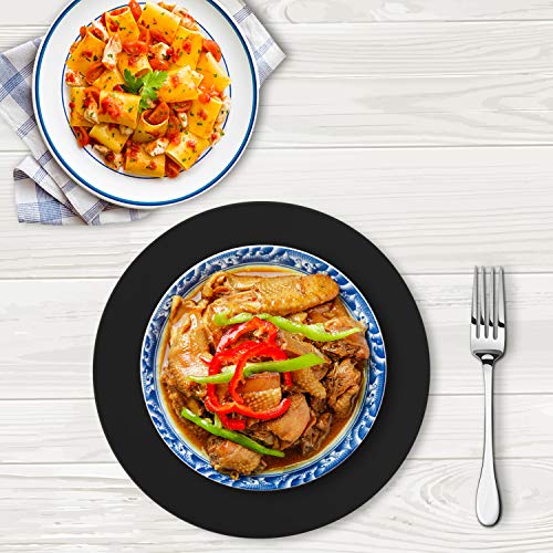 12" Inch Silicone Microwave Multi-Mat, Non-Stick Heat Resistant Oven Mat Microwave Trivet Mat - 2 Pack (Black) #TOP7