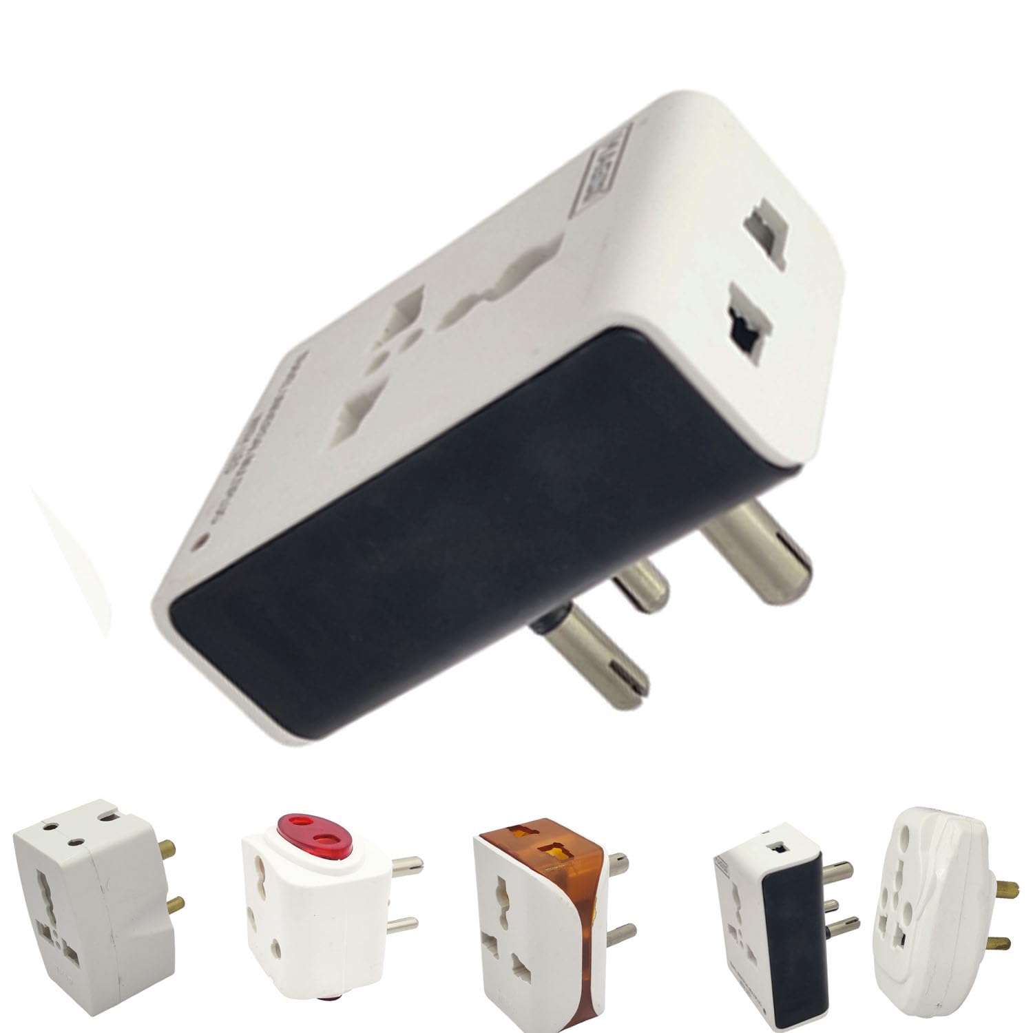 red wind 3 pinuniversal multi-plug adapter|pack of 2|rectangle shape|perfect for multipurpose plug and socket,extension box,travel,home appliances|bvcd