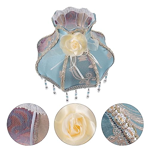 Image of European Style Vintage Lamp Shade Beads and Lace for Table and Floor Lamps Elegant Scallop Suitable for Living Room Bedroom Hotel Decor Style