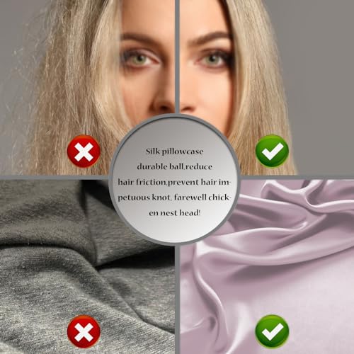 Mulberry Silk Pillow Cases for Hair and Skin King Size Silk Pillowcase with Zipper Soft Breathable Smooth Cooling Satin Silk Pillow Covers for Sleeping (Lavender,20"X 36",1Pcs)