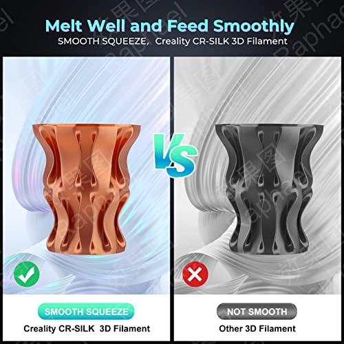 Image of Creality Silk PLA 3D Printer Filament, Silk Shiny Metallic PLA Filament 1.75mm, Clog-Free Metallic Texture, + /-0.02mm, 3D Printing Filament 1KG /2.2lb (Red Copper)