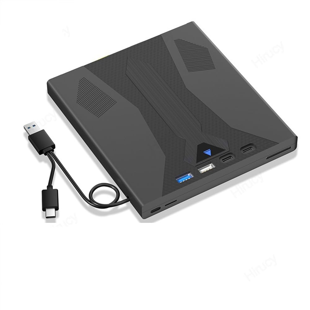 Grabadora de BLU-Ray Externa, Compatible con Discos de 100 GB, USB 3.0 y Reproductor de DVD/CD/BD Tipo C, Unidad Óptica BLU-Ray 3D para Portátil.