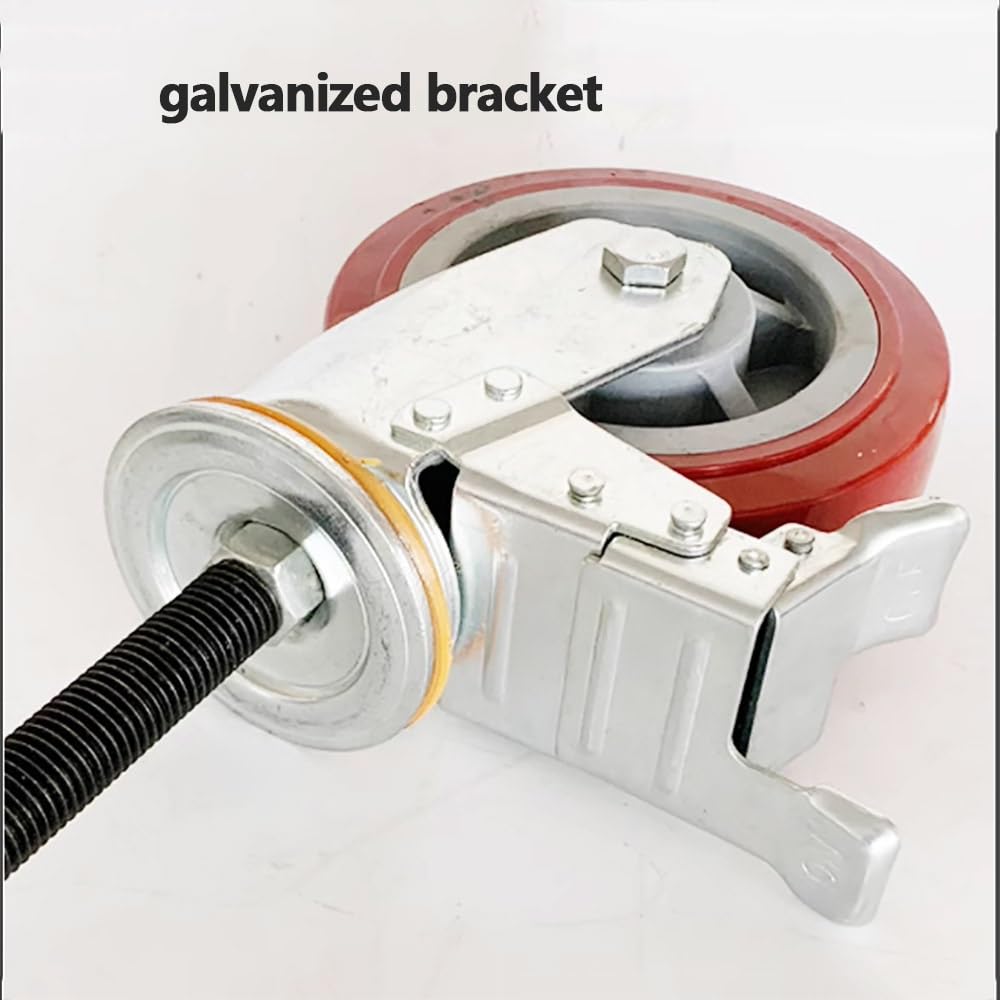 Ruote girevoli industriali di Ricambio per impieghi gravosi da 4/5/6 Pollici, con Filettatura M16*30, con Freno, Ruote girevoli in PU antirumore, Set di 4.