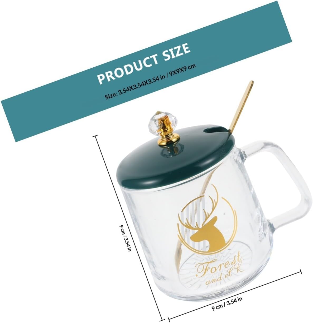 Creative Ceramic Coffee Mug Warmer Set with Heating Pad and Glass Mug in Dark Green, US Plug Ac110v, Beverage Heat Keeper for Office and Home Use