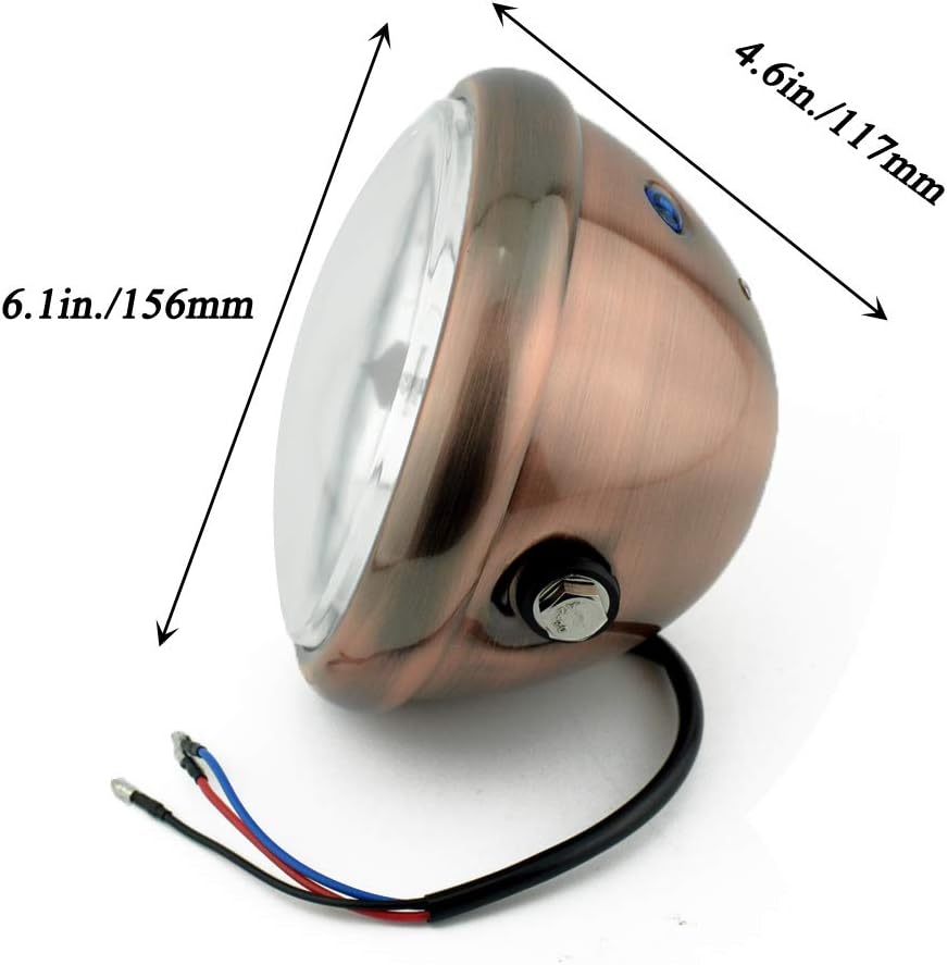 5.75" H4 Halogen Side Mount Headlight Light Brakcet Holder Motorcycle Blue Beam top light Fits for Cafe Racer Bobber Cruiser