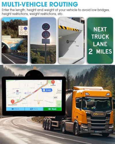 GPS Navigator for Car, Truck GPS with 7'' Touchscreen, Free Lifetime Updates, Car Navigation System with Turn-by-Turn Voice Guidance, Speed & Red Light Warning for All Cars (Black) - Image 4