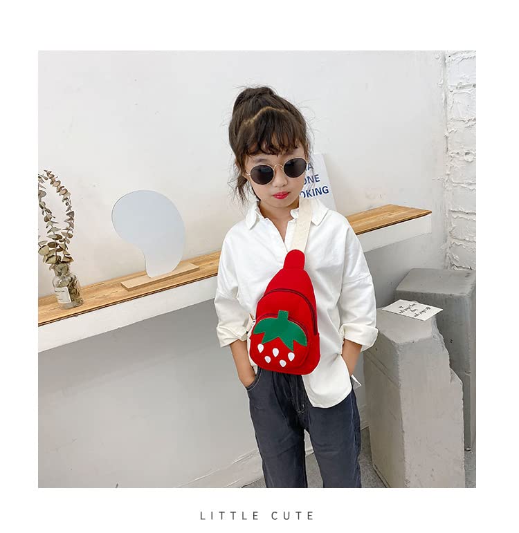 Hiflyer Small Sling Backpack, Rabbit Strawberry Design, Mini Backpack for Girls, Adjustable Shoulder Strap, Zipper Closure, 8x5x2 Inches, 0.2 liters4