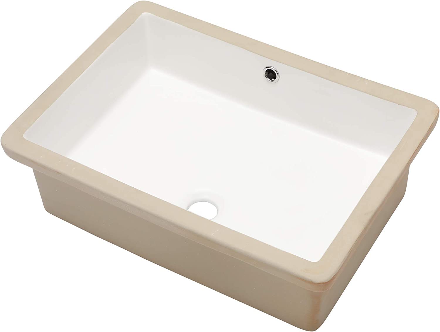 Bathroom Sink Undermount Mocoloo 22"x16" White Rectangle Porcelain
