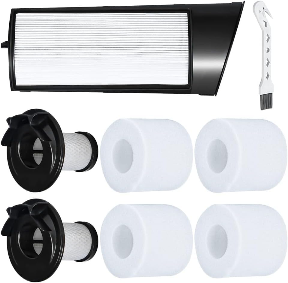 Daaxing Washable Filters For Shark Vertex Pro Powered Lift-Away Cordless Vacuum Cleaners IC160 IC162 ICZ362H，1x Long Filter Screen, 2 x Post Filters, 4 x Foam Filter,1 x Cleaning Brush