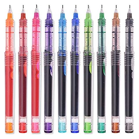 10pcs bolígrafos YoMaris rodantes de tinta líquida de secado rápido Cover