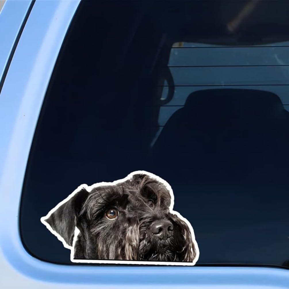 2pcs Black Miniature Schnauzer Car Decal Sticker 5.91"x3.35", Distinguished Mustache Dog Sticker for Car, Refrigerator, Window, Laptop, Sophisticated Pet Decor |#DK244 - Image 6