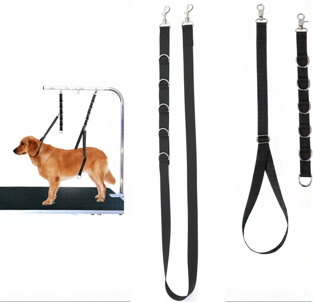 Nicoone Dog Grooming Harness Strap,Adjustable Dog Grooming Restraint Belly Strap,Bathing Restraint Loop Noose,Neck and Belly Holder for Dog Hair Cutting Bathing Training