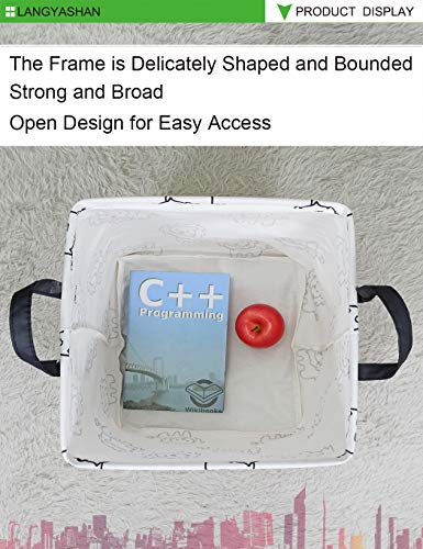 Image of Square Storage Baskets Children Shelves Gift Toy Organizer Room Lion | Laundry Hamper Collapse Canvas with Handles for Organizing Home Kitchen Children Toys Office Closet Shelf