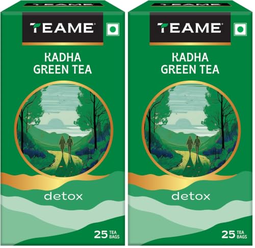 Image of TE-A-ME Detox Kadha Green Tea, 25 Count | Premium Ayurvedic Wellness Blend | Antioxidant-Rich Daily Brew | Naturally Refreshing Beverage | Pack of 2