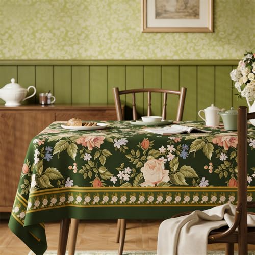 Morbuy Mantel Antimanchas Impermeable, Floral Verde 3D Mantel Hule Mesa Rectángulo,PVC Lavable Cubierta de Mesa,Table Cloth Plastico,para Fiesta,Cocina,Comedor,Exteriore (Hojas Verdes 2,100x160cm)
