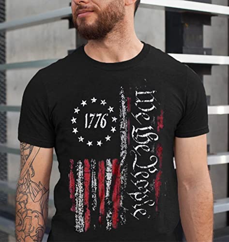 Mens Shirts Casual Short Sleeve Flag T Shirts Fashion Graphic Tee Top2