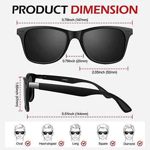 LINVO-Polarised-Sunglasses-for-Men-and-WomenRetro-Dark-Shades-100-UV-Protection-for-Driving-Fishing-Running - Izzgadgets.com