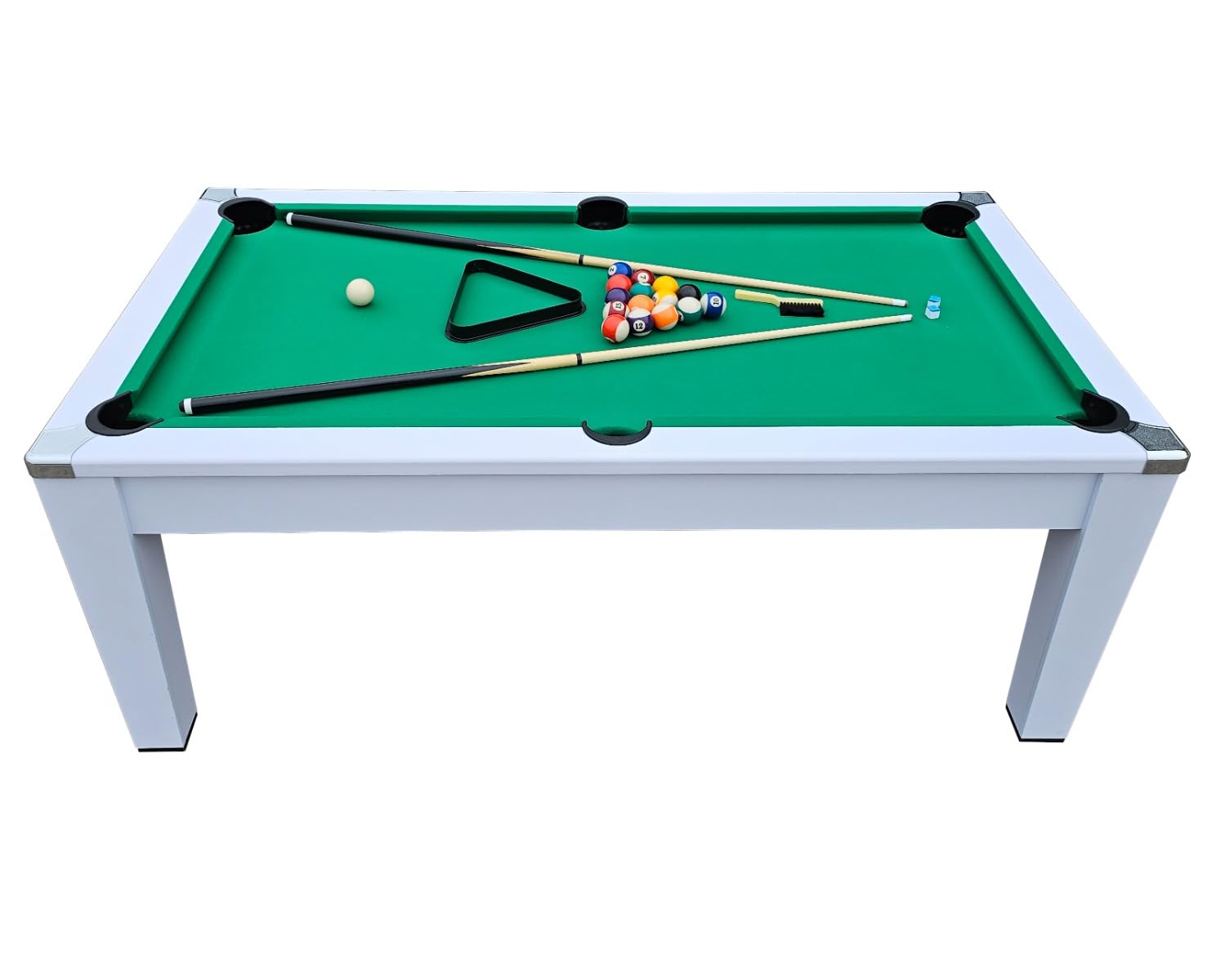 Tavolo Biliardo Trasformabile 5 In 1 | Poker, Air Hockey, Ping Pong | Colore Legno O Bianco | Con Accessori - Foto 11