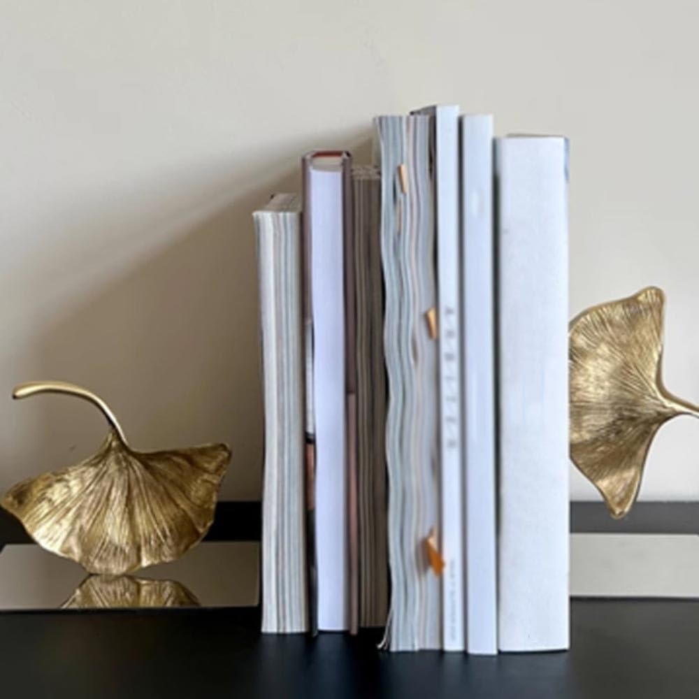 Podpórki do książek, metalowe podpórki do książek z drzewa miłorzębu, podpórki do książek na półki, do biblioteki biurowej Podpórki do książek