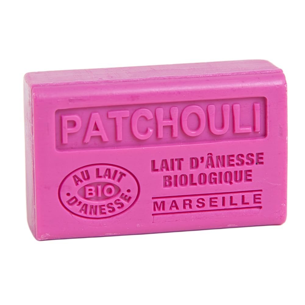 Label Provence Savon de Marseille - French Soap Made With Fresh Organic Donkey Milk - Patchouli Fragrance -
