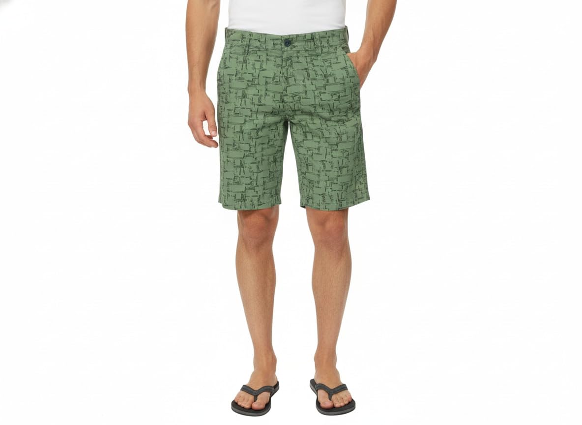 LEEDS Men’s Cotton Shorts | Premium 100% Cotton Breathable Slim Fit Printed Shorts for Men | Mid-Rise Casual Shorts with 4 Pockets | Soft Comfortable Bottoms-picture-24