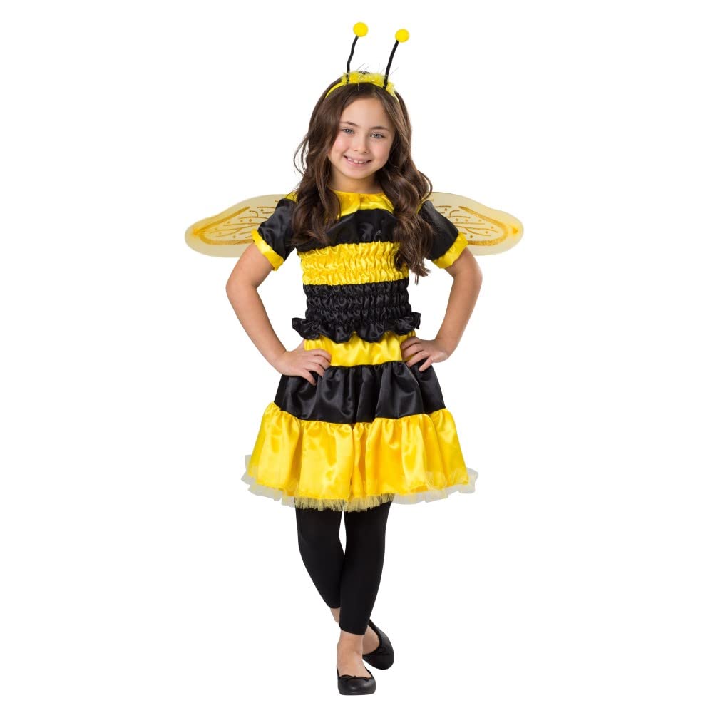 Dress Up America Bumblebee Costume for Girls - Bee Dress Up Costume for Kids - Halloween Queen Bee Costume