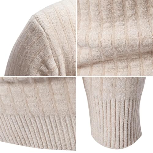 Men's Oversized Long Sleeve Stand Collar Sweater Knitted Pullover Street Warm Casual Top4