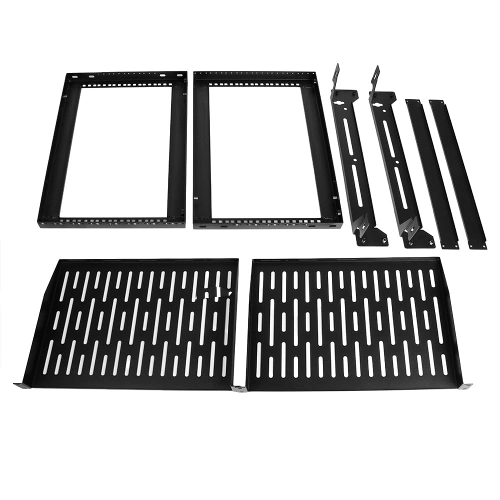 Royal Racks - Estante de red de marco abierto para montaje en pared, acceso con bisagras para servidores, interruptores y paneles de conexión (8U)