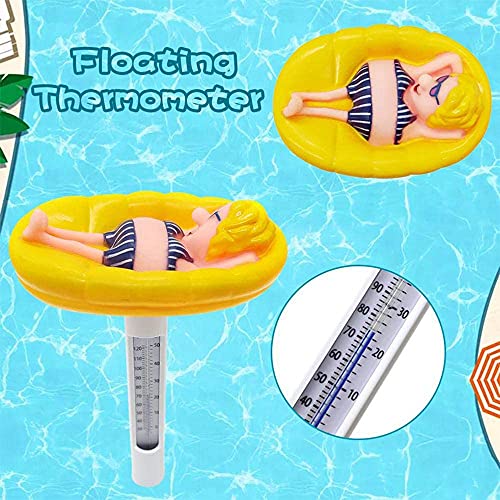 Floating Pool Thermometer, Large Size Easy Read Pond Water Thermometer, Cartoon Baby Pool Thermometer For Swimming Pool, Bath Water, Spas, Hot Tubs, Aquariums & Fish Ponds (A, One Size) #TOP2