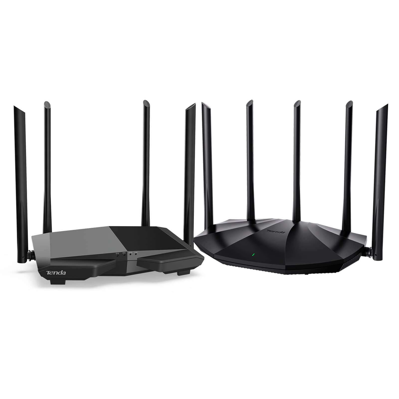 Tenda AC1200 Wi-Fi 5 Router Con 4 Antenas 5dBi + AX1500 Wi-Fi 6 Con 5 Antenas 6dBi, Puerto LAN/WAN, Doble Banda Inalámbrico, Amplíe La Red WiFi