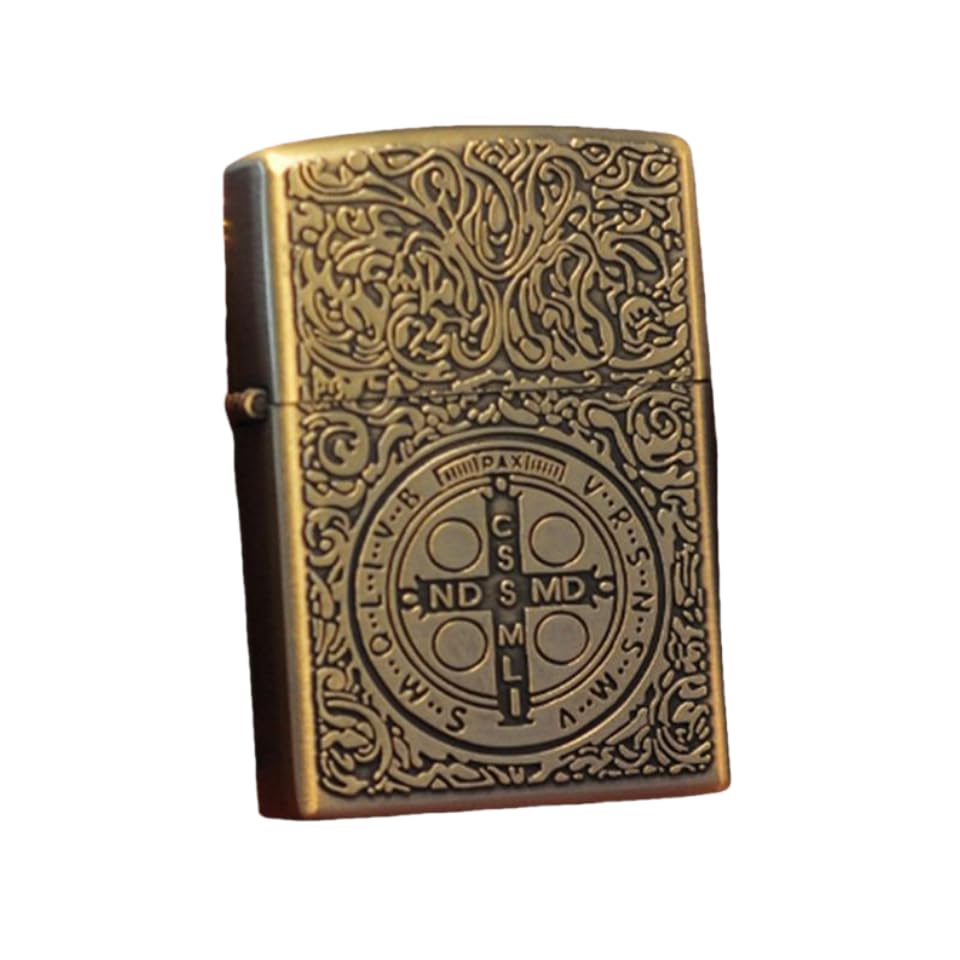 junweideyi Briquet de style chinois 2025, remplaçable pour Zippo (étui uniquement), taille de l'insert compatible 3,6 cm x 1,2 cm x 5 cm (style 4)