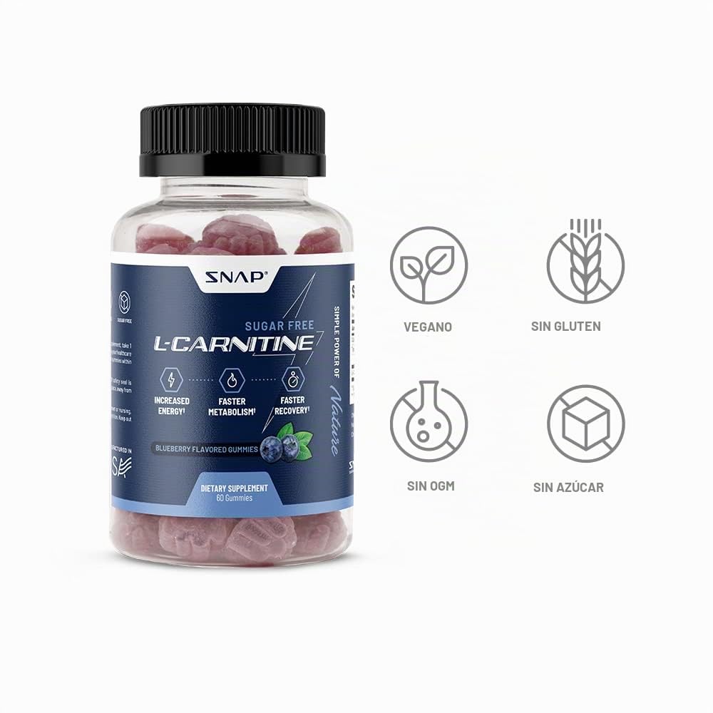 l carnitina gomitas Snap Supplements Tartrato de L-carnitina, 60 sin azúcar de cherry Flavor:Variety Pack Glutanex Lip Glow Balm