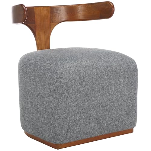 Sillón plegable gris con estructura de madera miniatura 1