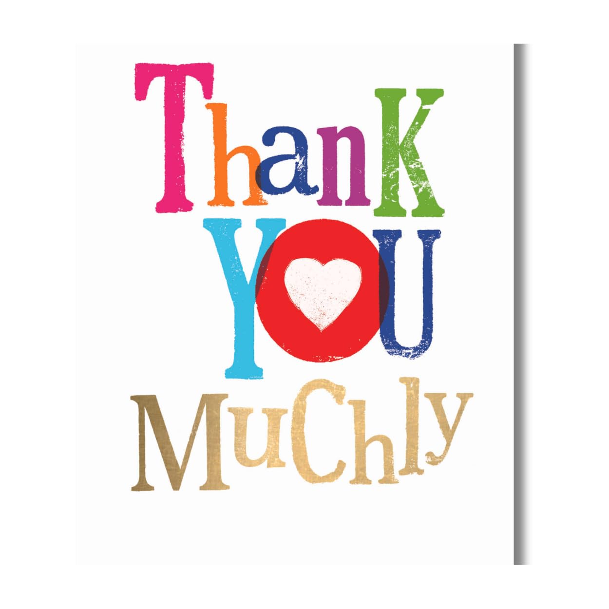 Brightside Thank You Greetings Card, Thank You Muchly, 172 x 124mm, Multi-Coloured