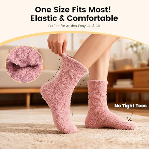 Image of Womens Fluffy Fuzzy Socks,Winter Cozy Soft Warm Socks Gifts for Womens | Soft Comfortable Warm Womens Fluffy Fuzzy Socks