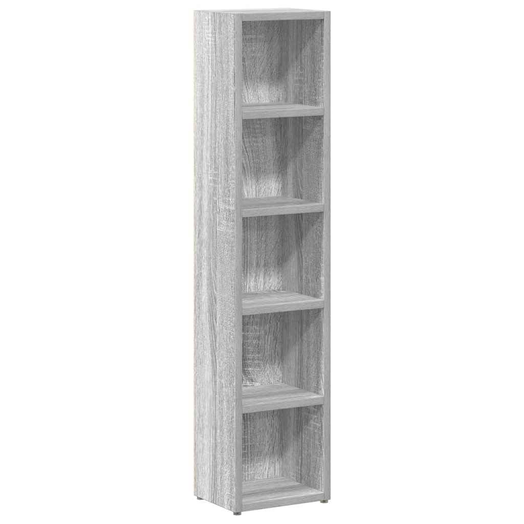 Sonoma - Set di 2 scaffali per CD, 21 x 16 x 93,5 cm, in materiale legno, con 5 scomparti per CD, DVD, supporto per vetrina multimediale, libreria