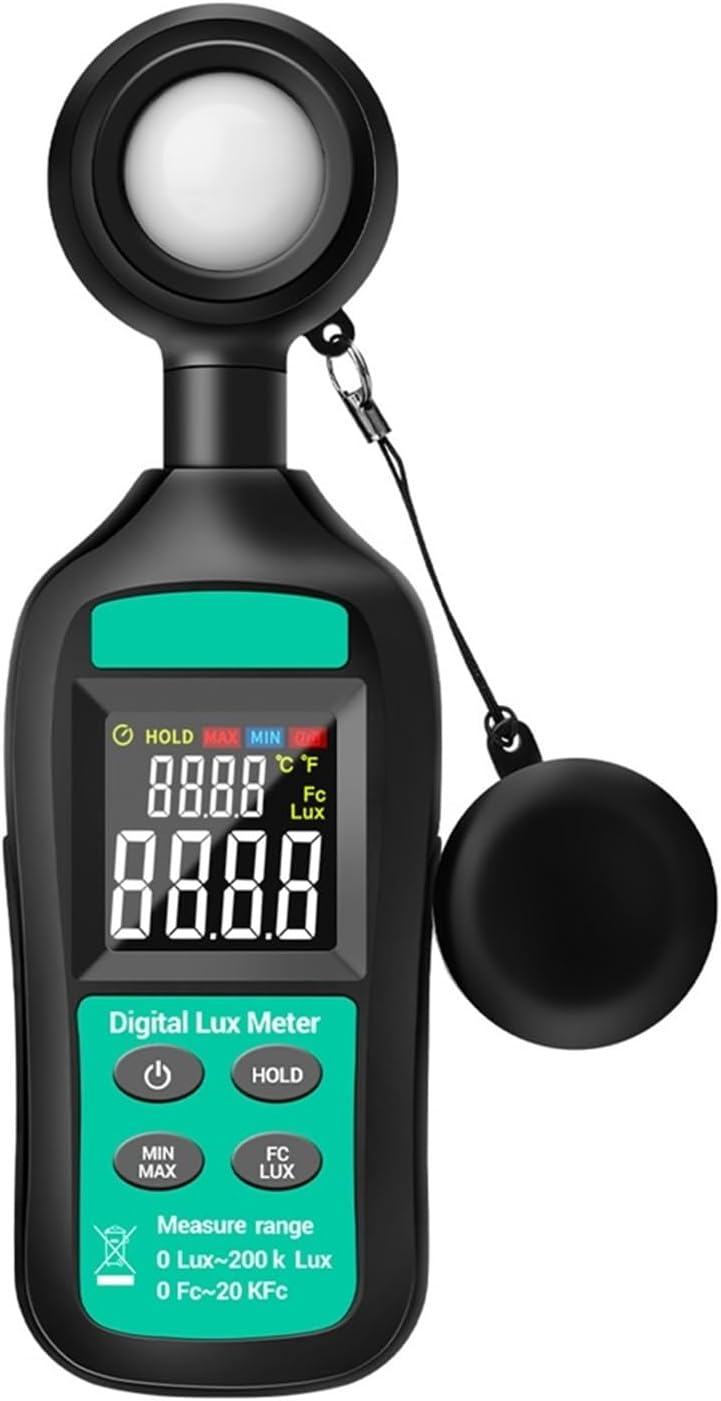 Light Meter, Luxmeter Digital Light Meter 200K Lux Meter Photometer Uv Meter UV Radiometer Handheld Illuminometer Photometer