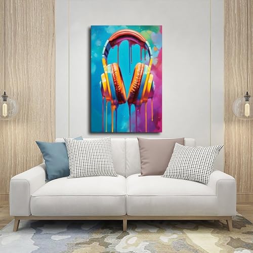 Poster casque graffiti toile grand format pour relooker un mur blanc - 5